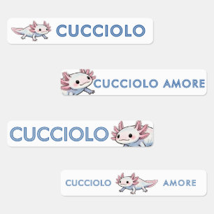 DAYCARE labels pack CUTE AXOLOTL WATER MONSTER