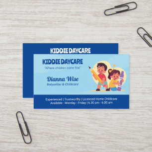 Daycare Professional Business   Deep Blue Card