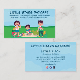 Daycare Professional Business licensed Childcare Business Card
