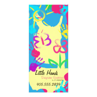 Daycare Promotional Flyer - Colourful Hand Prints Rack Card