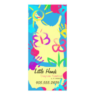 Daycare Promotional Flyer - Colourful Hand Prints Rack Card