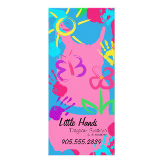 Daycare Promotional Flyer - Colourful Hand Prints Rack Card