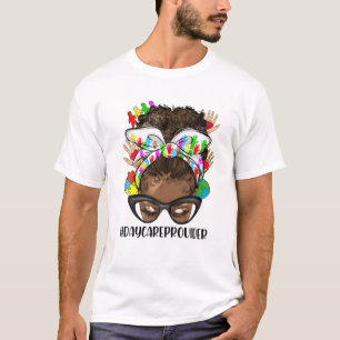 Daycare Provider Childcare Provider Messy Bun Afro T-Shirt