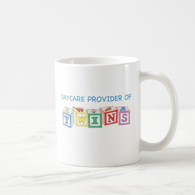 Daycare Provider of Twins Blocks Coffee Mug (Right)