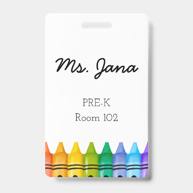 Daycare Teacher Badge ID Badge (Front)