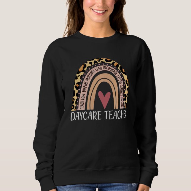 Daycare Teacher Boho Rainbow Back To School Apprec Sweatshirt (Front)