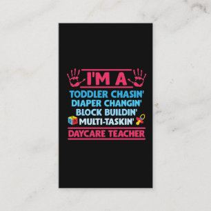 Daycare Teacher Diaper Toddler Childcare Worker Business Card
