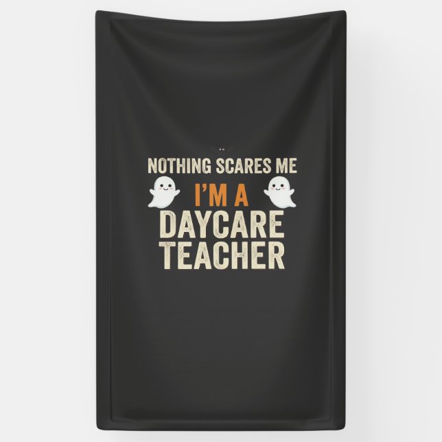 Daycare Teacher Halloween Ghost Design_1 Banner (Vertical)
