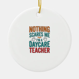 Daycare Teacher Halloween Ghost Vintage Shirt Desi Ceramic Tree Decoration
