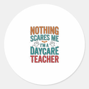 Daycare Teacher Halloween Ghost Vintage Shirt Desi Classic Round Sticker
