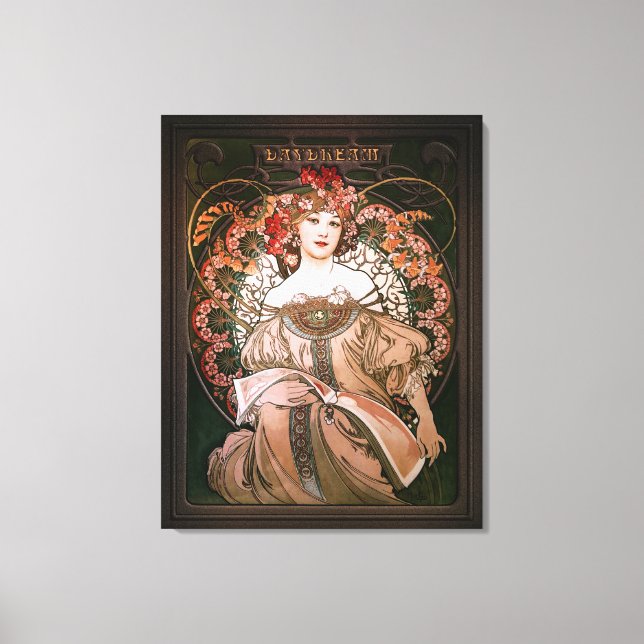 Daydream c1896 by Alphonse Mucha Canvas Print (Front)