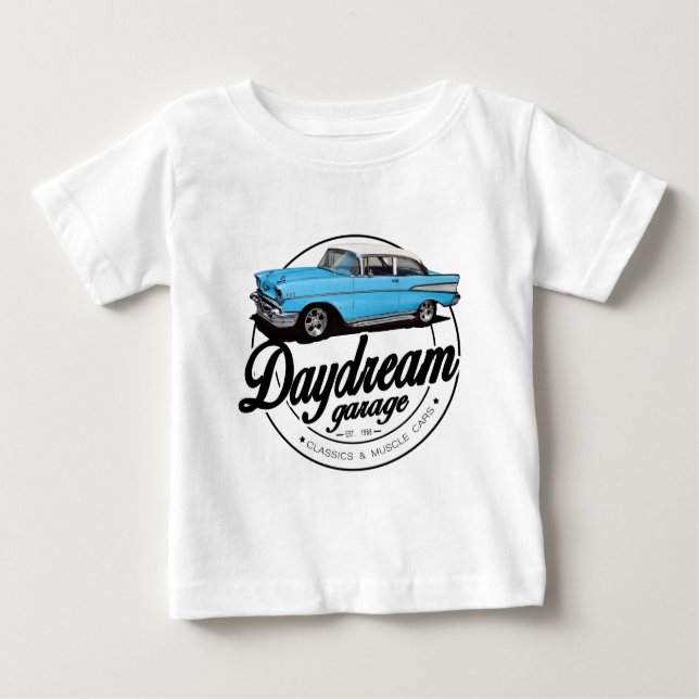 Daydream Garage with 1957 Chevrolet Bel Air Baby T-Shirt (Front)