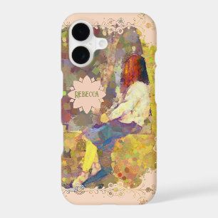 Daydream Girl on Wall Abstract Colourful Geometry