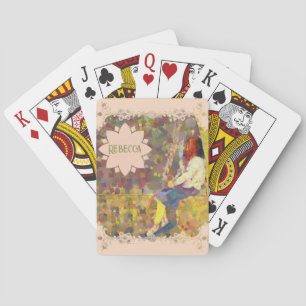 Daydream Girl on Wall Abstract Colourful Geometry Playing Cards