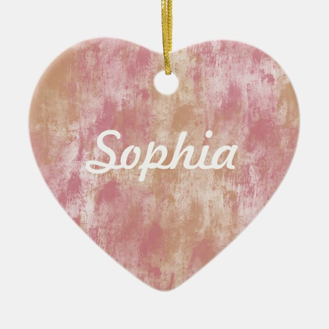 Daydream Pink Ceramic Tree Decoration (Front)