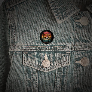 Daydreaming Cool Cat's Tropical Escape 3 Cm Round Badge