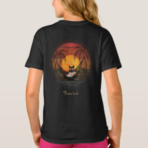 Daydreaming Cool Cat's Tropical Escape Girls' T-Shirt
