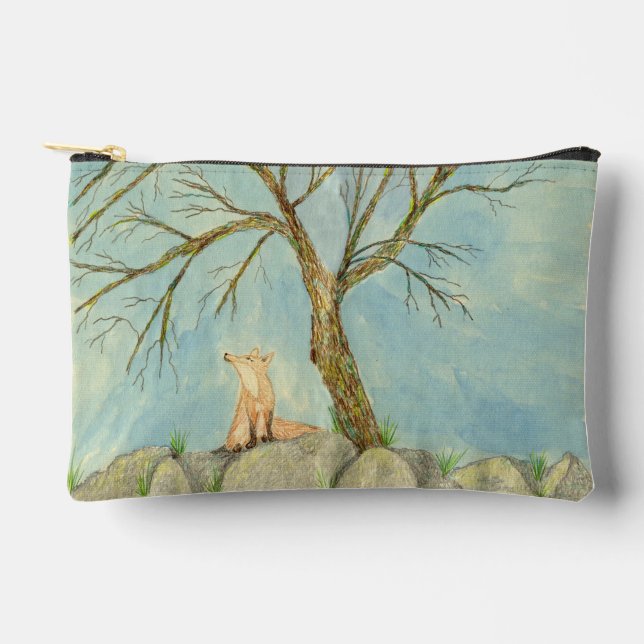 Daydreaming Fox Zipper Pouch (Front)