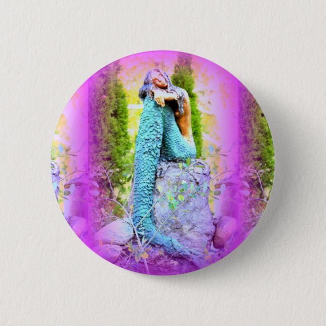 daydreaming mermaid button (Front)
