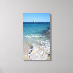 Daydreaming - White Sailing Boat - Canvas
