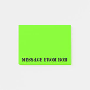 Dayglow Green Message Post-it Notes