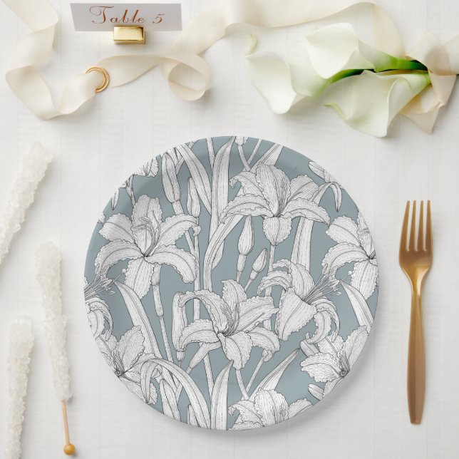 Daylilies Paper Plates (Wedding)