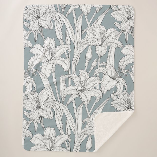 Daylilies Sherpa Blanket (Front)