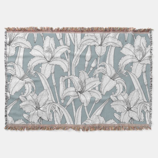 Daylilies Throw Blanket (Front)