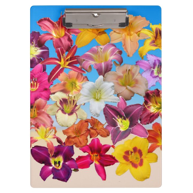 Daylily Collage on Sand and Sky Clipboard (Front)