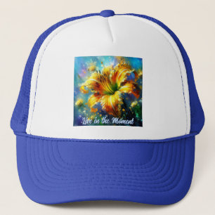 Daylily Daylilies Flower Yellow Teal Personalised Trucker Hat