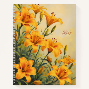 Daylily Floral Spiral-bound Journal Notebook