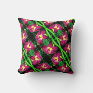 Daylily Flower Close Up Abstract Pattern  Cushion