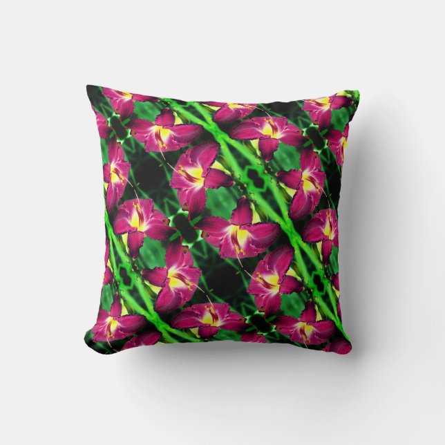 Daylily Flower Close Up Abstract Pattern  Cushion (Front)