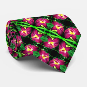 Daylily Flower Close Up Abstract Pattern      Tie