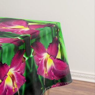 Daylily Flower Close Up Abstract     Tablecloth