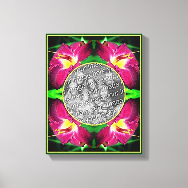 Daylily Flower Frame Create Your Own Photo Canvas Print (Front)