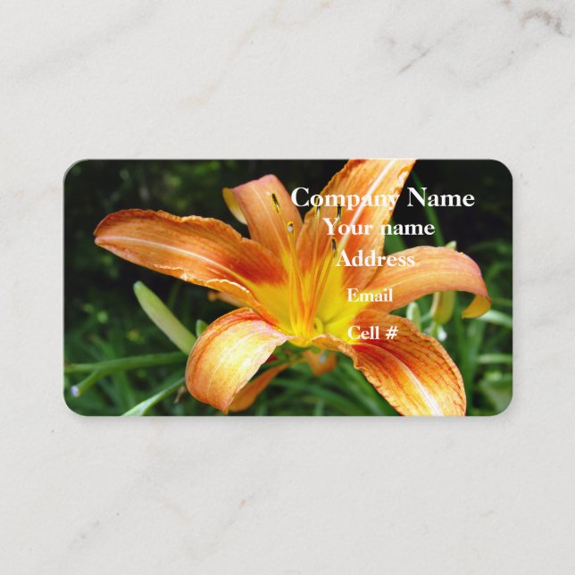 Daylily Foral Petals  Business Card (Front)