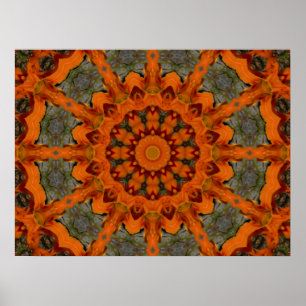 Daylily Orange Mandala Poster