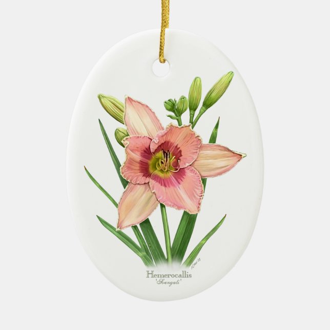 Daylily - Svengali Ceramic Tree Decoration (Front)