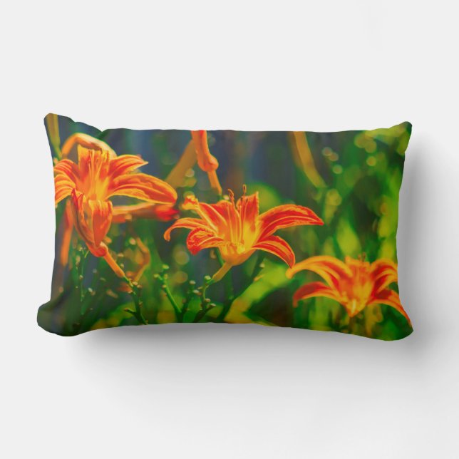 Daylily Trio Lumbar Cushion (Front)