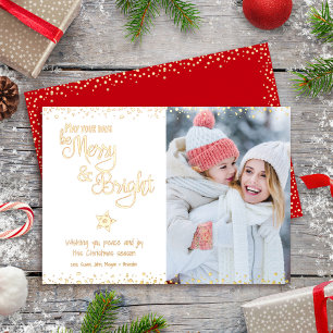 Days Be Merry and Bright Script Photo Real Gold