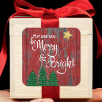 Days Be Merry Bright Trees Star Script Rustic Wood
