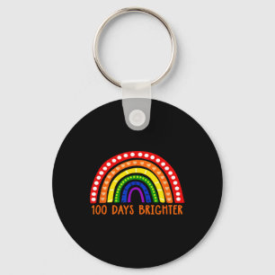Days Brighter Fun Teacher 100th Day Of School Key Ring