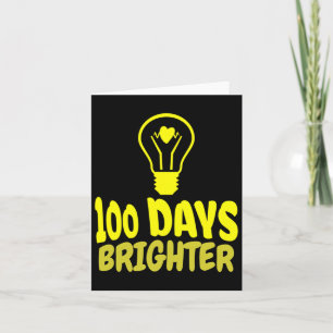 Days Brighter Happy 100 Days Of School Boys Girls Card