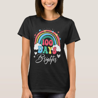 Days Brighter Rainbow Teacher Student 100th Day Sc T-Shirt