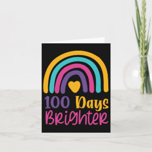 Days Brighter Teacher Girls 100 Days Of School Rai Card