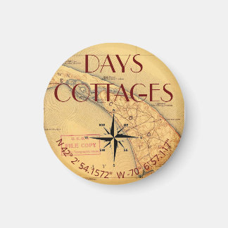 Days Cottages Map with Coordinates Magnet