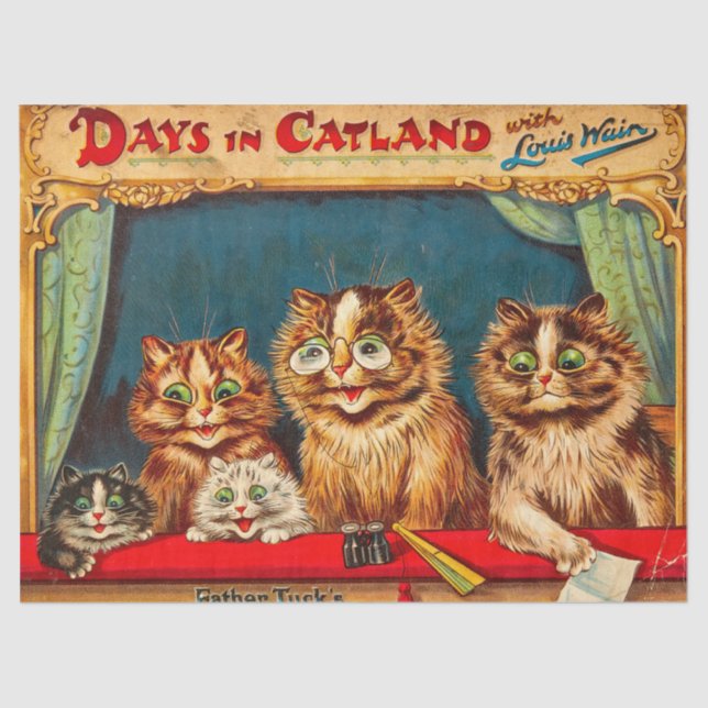 Days in Catland with Louis Wain by Louis Wain Tissue Paper (Front)