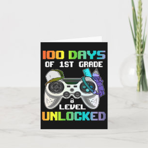 Days Of 1st Grade Level Unlocked Gamer Video Games Card