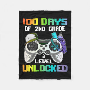 Days Of 2nd Grade Level Unlocked Gamer Video Games Fleece Blanket